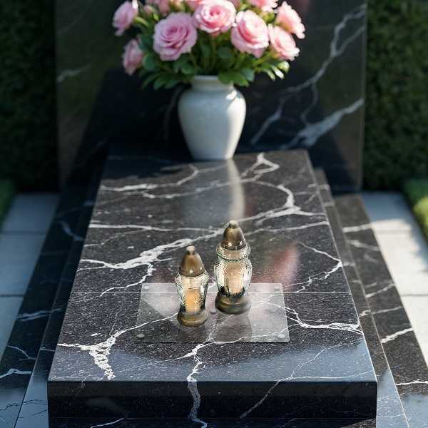 Rechthoekige glasplaat voor grafkaars Transparant