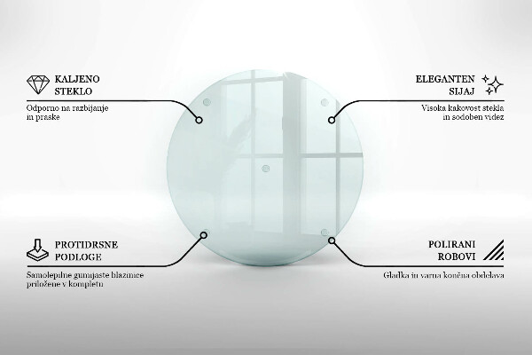 Ronde glasplaat voor grafkaars Transparant