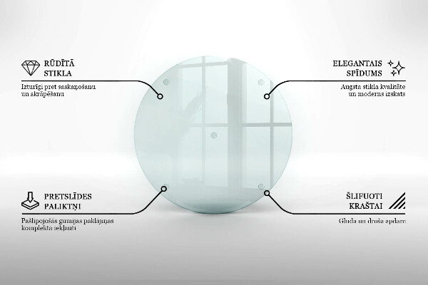 Ronde glasplaat voor grafkaars Transparant