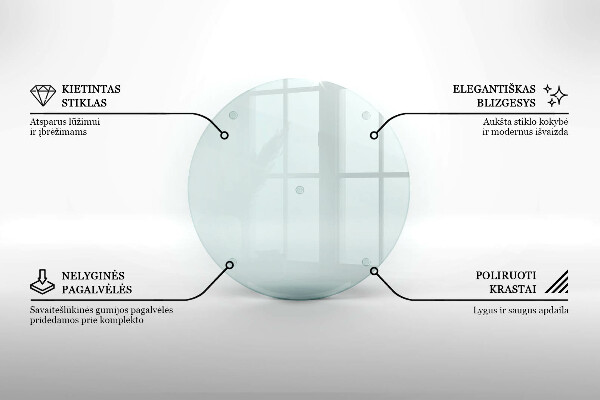 Ronde glasplaat voor grafkaars Transparant