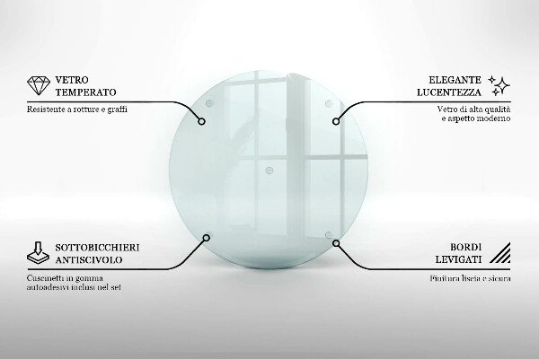 Ronde glasplaat voor grafkaars Transparant