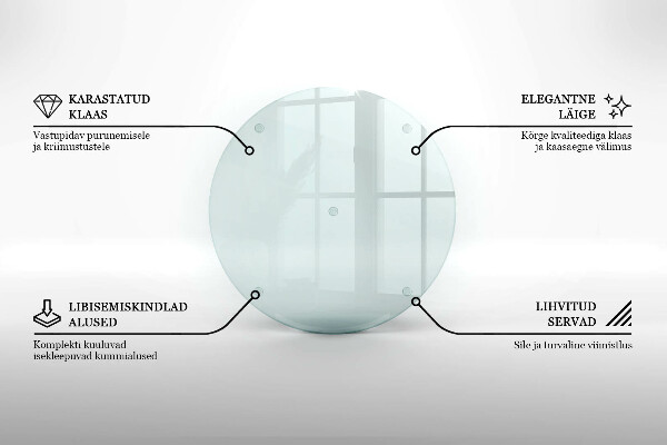 Ronde glasplaat voor grafkaars Transparant