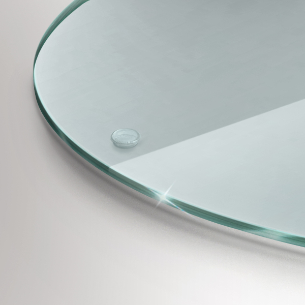 Ronde glasplaat voor grafkaars Transparant