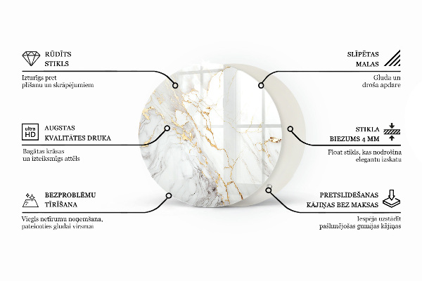 Glazen tafelblad Mozaïekpatroon met ornamenten