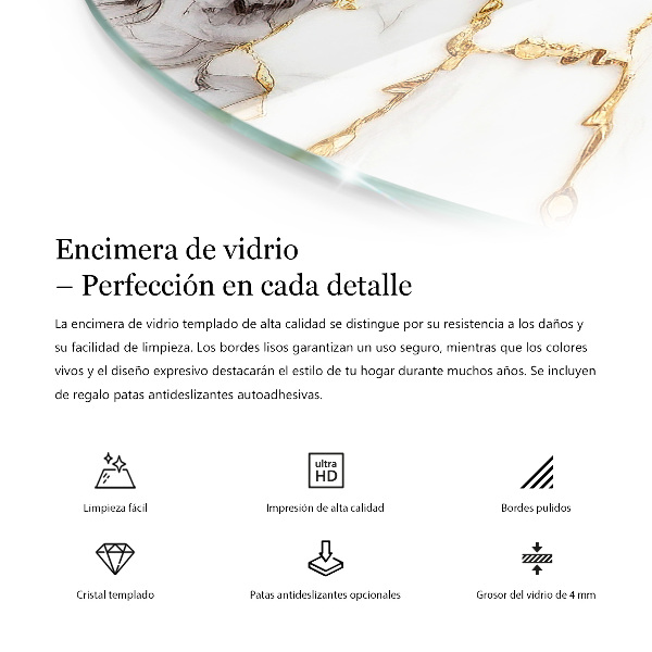 Glazen tafelblad Natuurlijk hout met hars