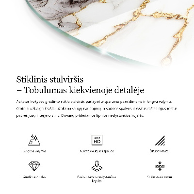 Glazen tafelblad Natuurlijk hout met hars