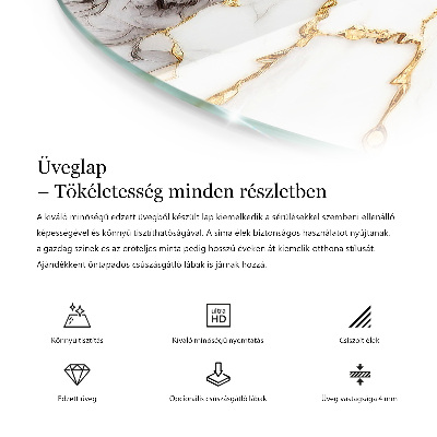 Tafelblad glas Marmerpatroon met aderen