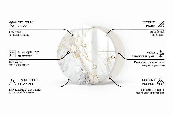 Tafelblad glas Marmerpatroon met aderen