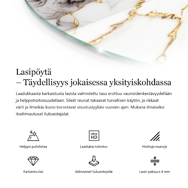 Tafelblad Natuurlijk marmerpatroon