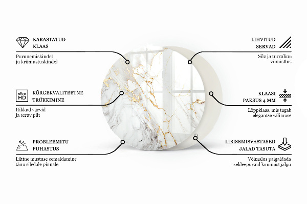 Tafelblad rond Natuurlijk houtpatroon