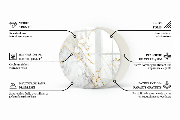 Tafelblad rond Natuurlijk houtpatroon