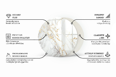 Rond glazen tafelblad Marmer oppervlaktepatroon