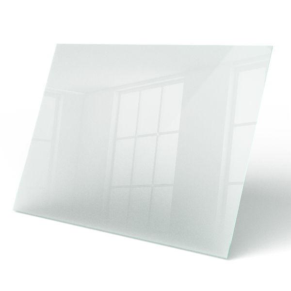 Rechthoekig tafelblad van glas met semitransparant glas