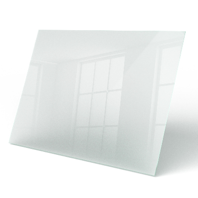 Rechthoekig tafelblad van glas met semitransparant glas