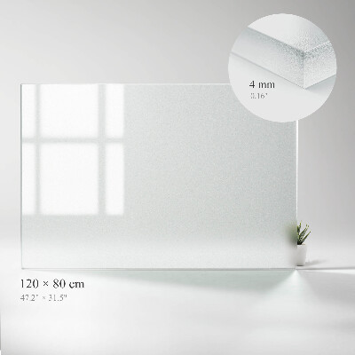 Rechthoekig tafelblad van glas met semitransparant glas