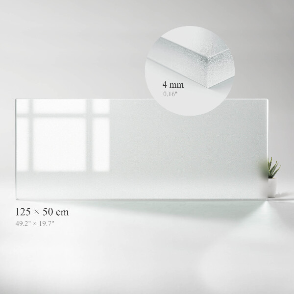 Rechthoekig tafelblad van glas met semitransparant glas