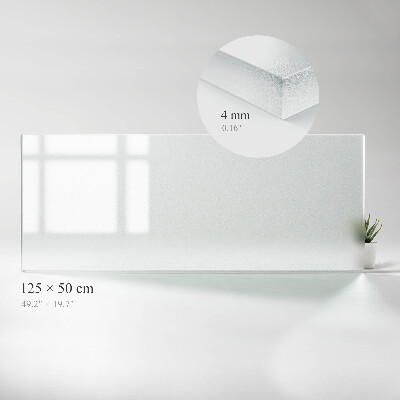 Rechthoekig tafelblad van glas met semitransparant glas