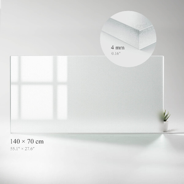 Rechthoekig tafelblad van glas met semitransparant glas