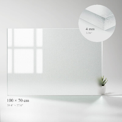 Rechthoekig tafelblad van glas met semitransparant glas