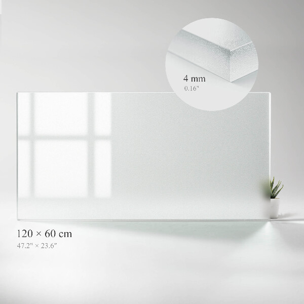 Rechthoekig tafelblad van glas met semitransparant glas