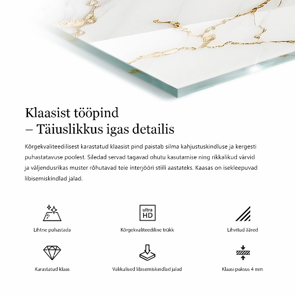 Rechthoekig tafelblad Effen zwart, elegant