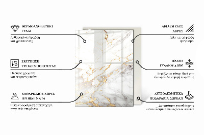 Rechthoekig tafelblad Marmer grafische compositie