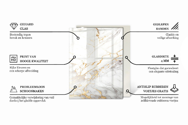 Rechthoekig tafelblad Marmer grafische compositie