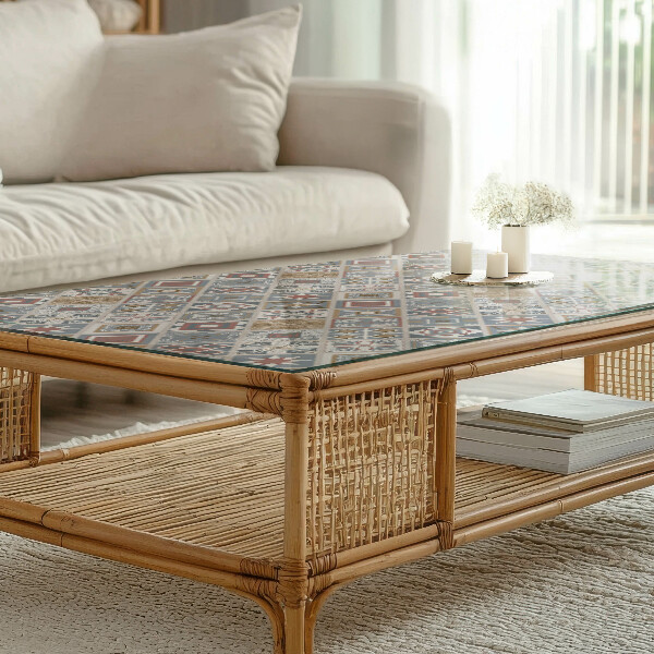 Rechthoekig tafelblad Decoratieve mozaïeken met details