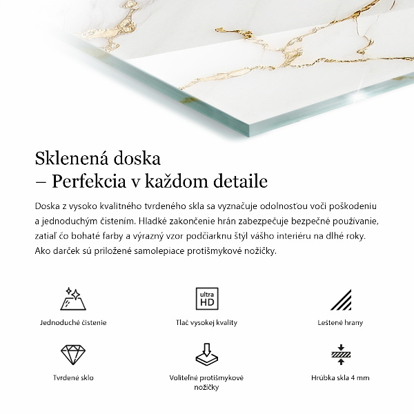 Rechthoekig tafelblad Marmer met fijne aderen