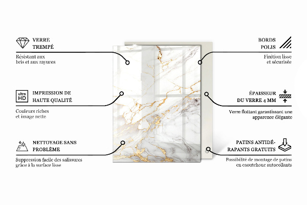 Rechthoekig tafelblad Stijlvol marmerpatroon
