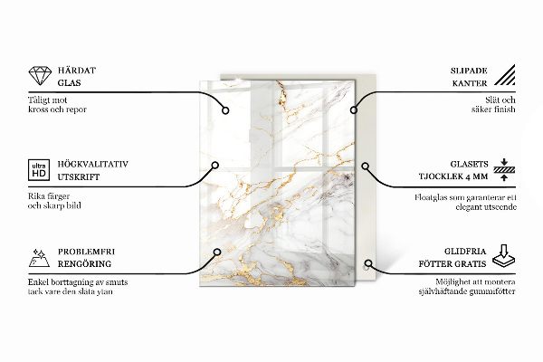 Rechthoekig tafelblad Stijlvol marmerpatroon