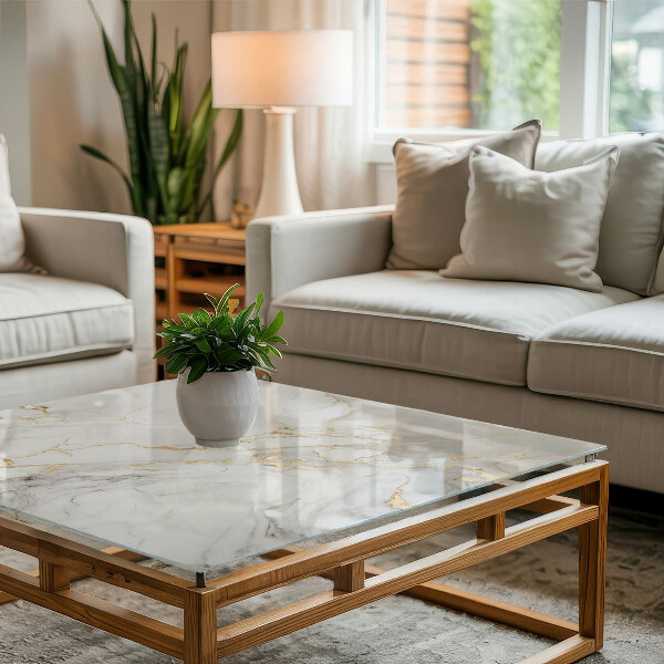 Rechthoekig tafelblad Subtiele marmeraders