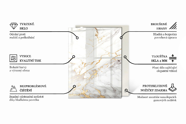 Rechthoekig tafelblad Subtiele marmeraders