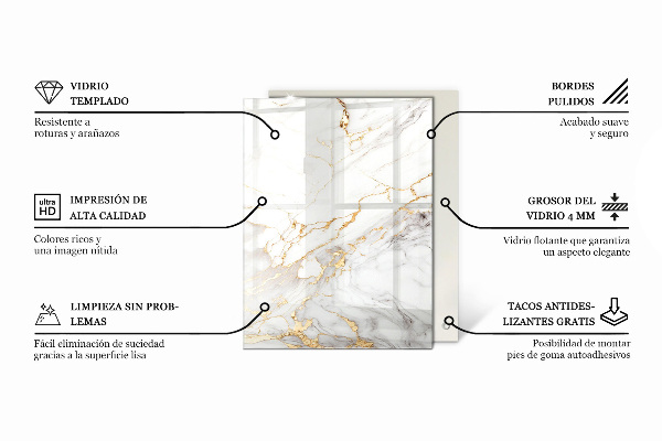 Rechthoekig tafelblad Subtiele marmeraders