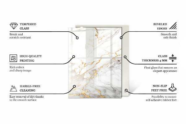 Rechthoekig tafelblad Subtiele marmeraders