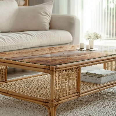 Rechthoekig tafelblad Hout in harmonie met hars