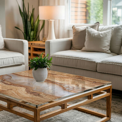 Rechthoekig tafelblad Hout in harmonie met hars