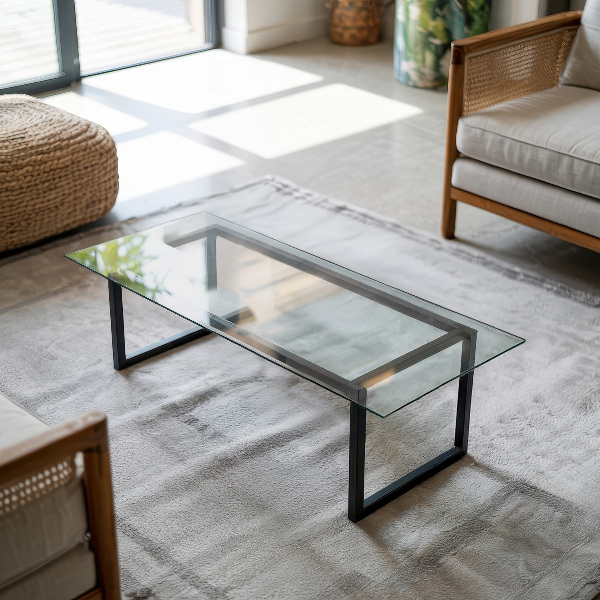 Rechthoekig glazen blad Transparant