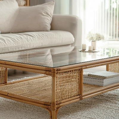 Rechthoekig glazen blad Transparant