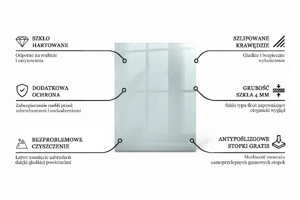 Rechthoekig glazen blad Transparant