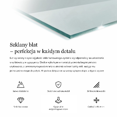 Rechthoekig glazen blad Transparant