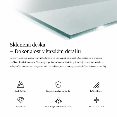 Rechthoekig glazen blad Transparant