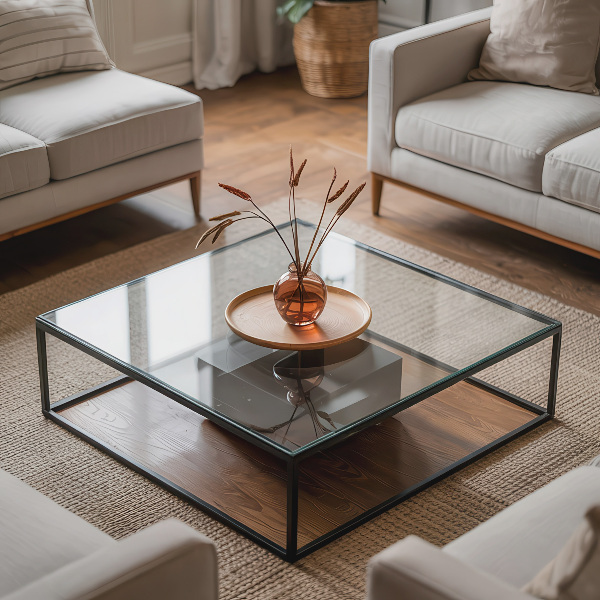 Rechthoekig glazen blad Transparant