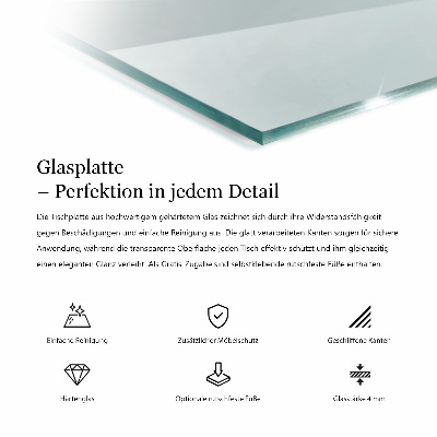 Rechthoekig glazen blad Transparant