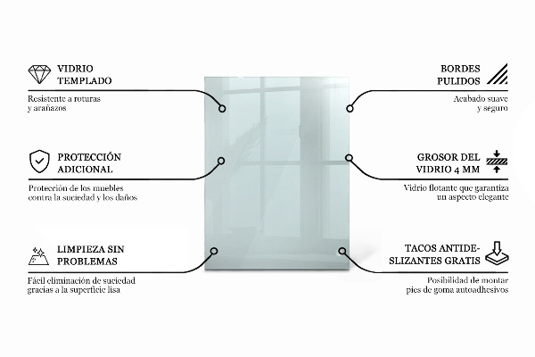 Rechthoekig glazen blad Transparant