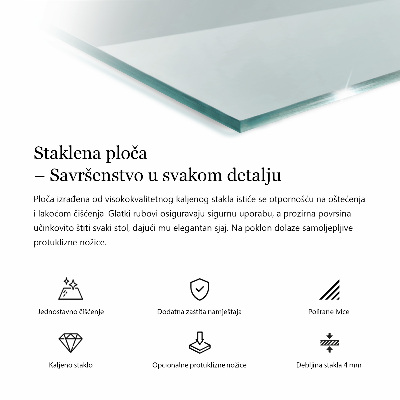 Rechthoekig glazen blad Transparant