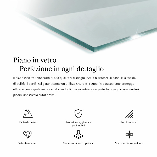 Rechthoekig glazen blad Transparant