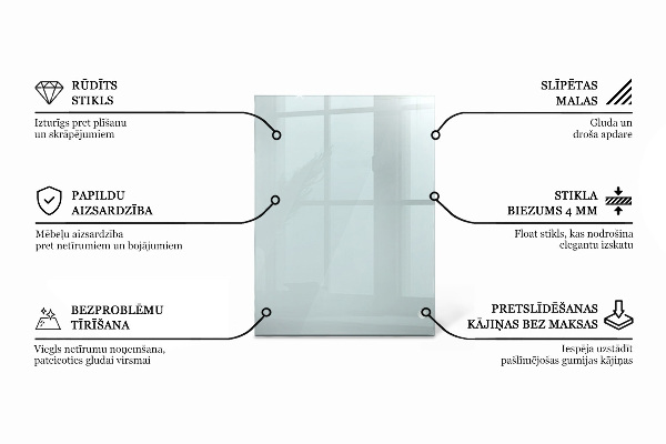 Rechthoekig glazen blad Transparant