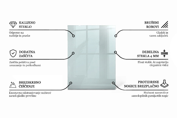 Rechthoekig glazen blad Transparant
