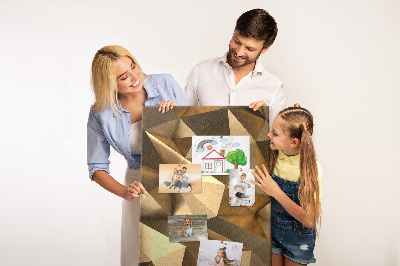 Memobord van kurk met geometrische patronen in bruintinten